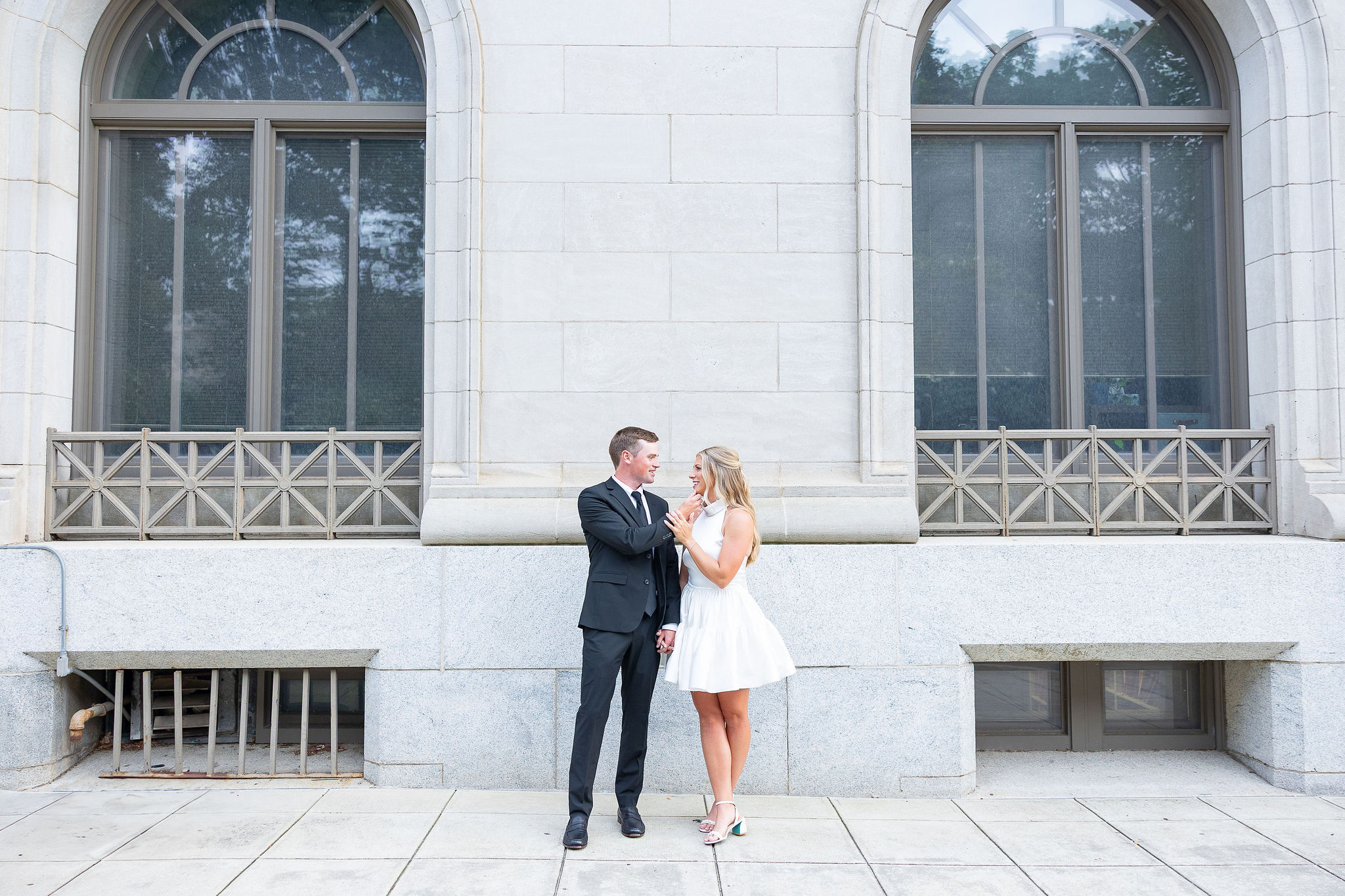 Couple engagement shoot in downtown Raleigh