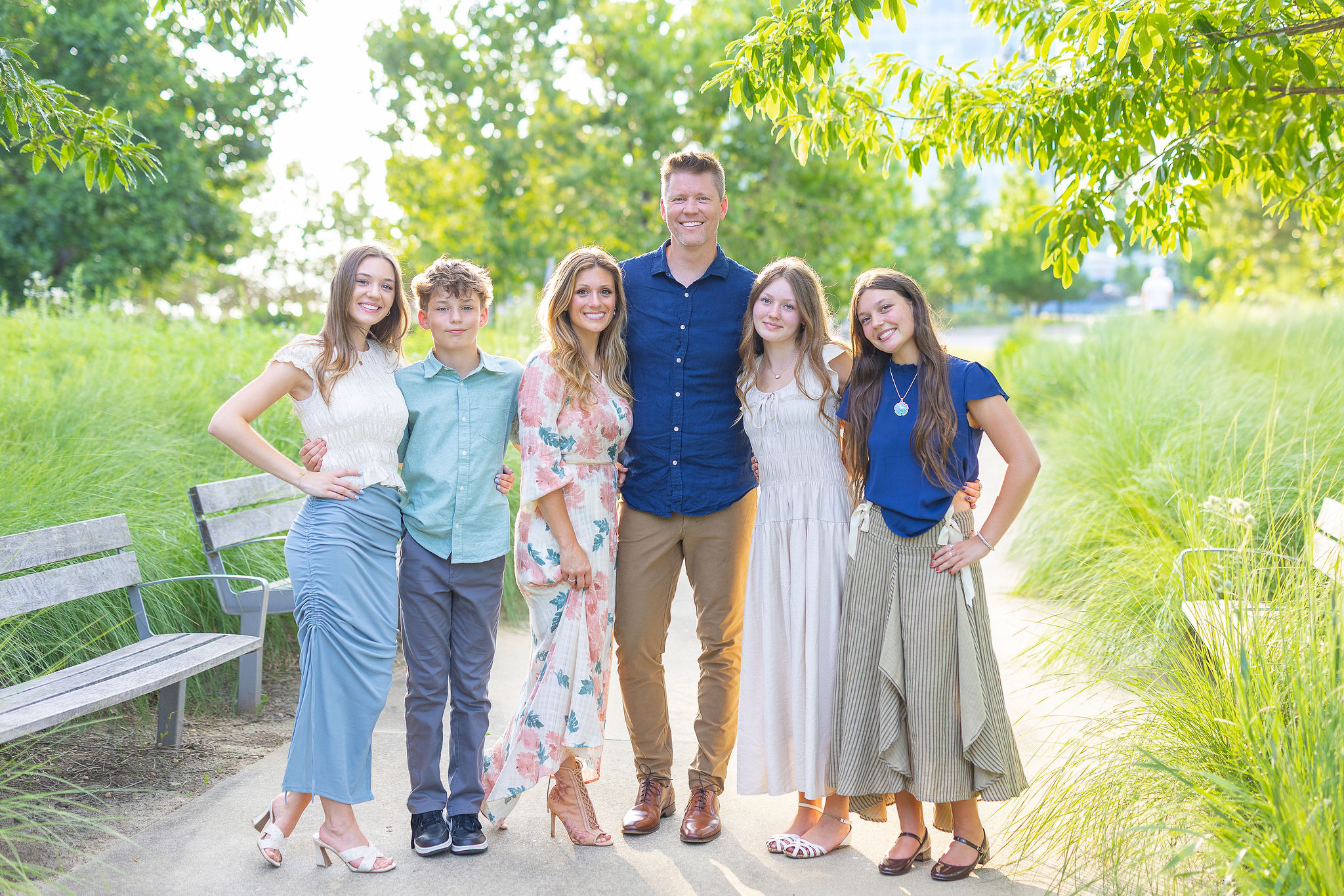 family photos at the art museum