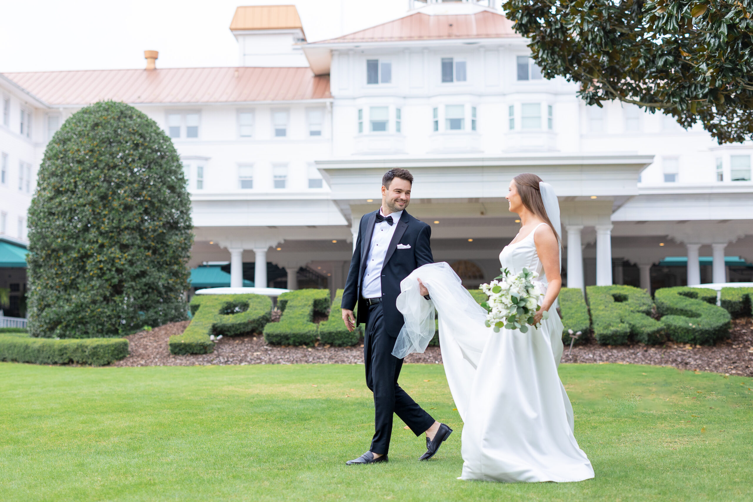 Bride and Groom Walking