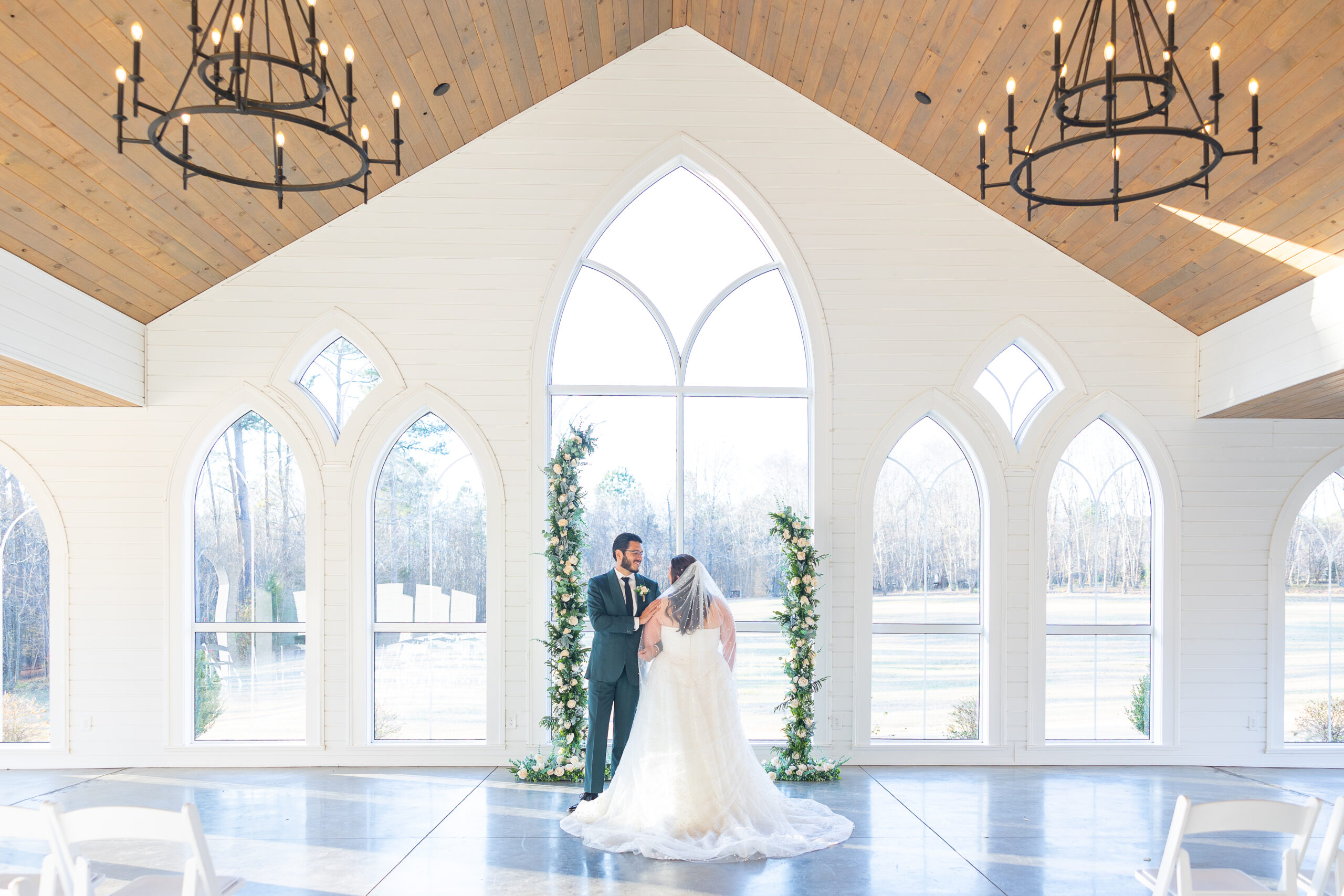 Bride & Groom inside wedding venue